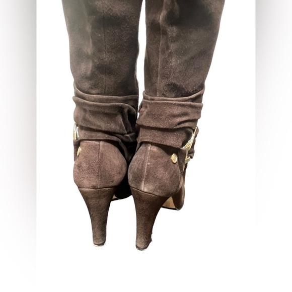 Antonio melani brown suede gold tall boots size 8 - Picture 6 of 8